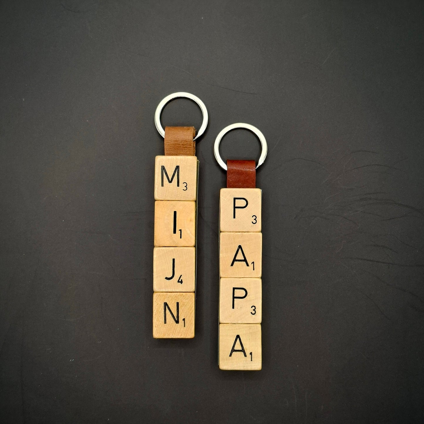 Cadeautje voor Vaderdag. Een sleutelhanger met quote: "Mijn papa"